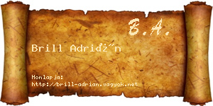 Brill Adrián névjegykártya